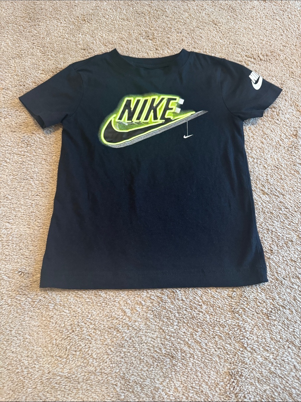 Nike Kids Short Sleeve Logo Tees in Black, Blue, Gray & Yellow - Picture 3 of 7